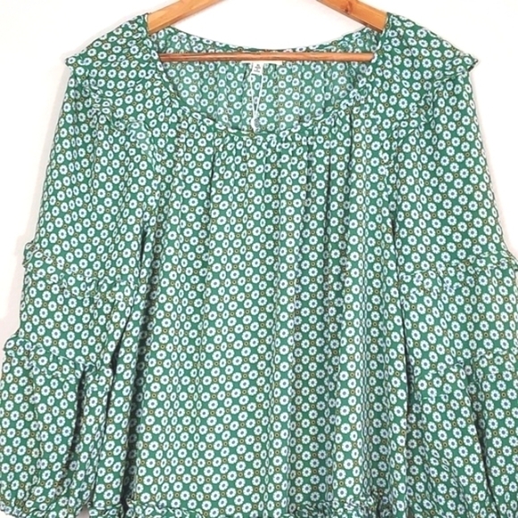 NEW Max Studio Dress Tunic Women Floral Boho Ruffle Long Balloon Sleeve XL - Picture 4 of 16